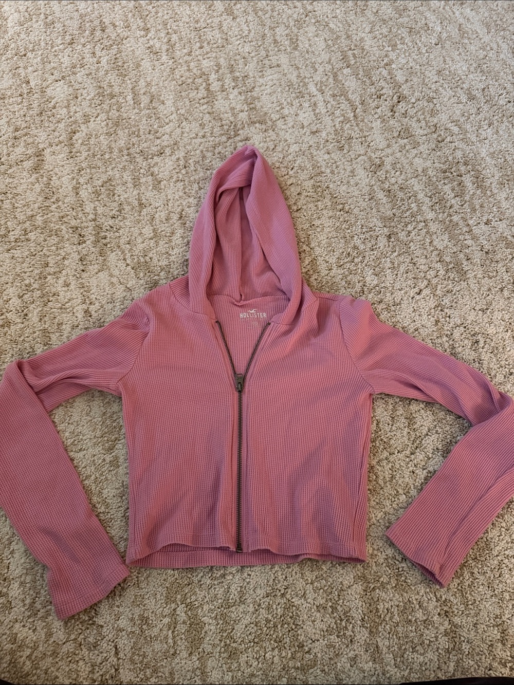 Hollister Mauve Hooded Zip Bomber Jacket sz XS